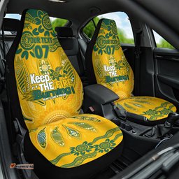 Custom Socceroos NAIDOC Week 2024 Car Seat Cover Indigenous Burning Fire National Colors