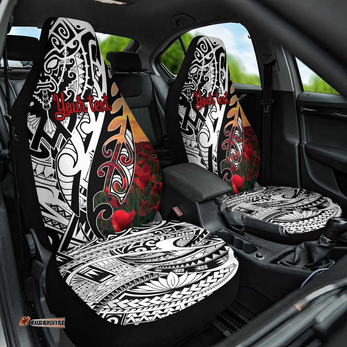 Personalised New Zealand Waitangi and ANZAC day Car Seat Cover