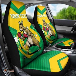 Personalised Australia Boxing Kangaroo Car Seat Cover Aussie Pride National Color