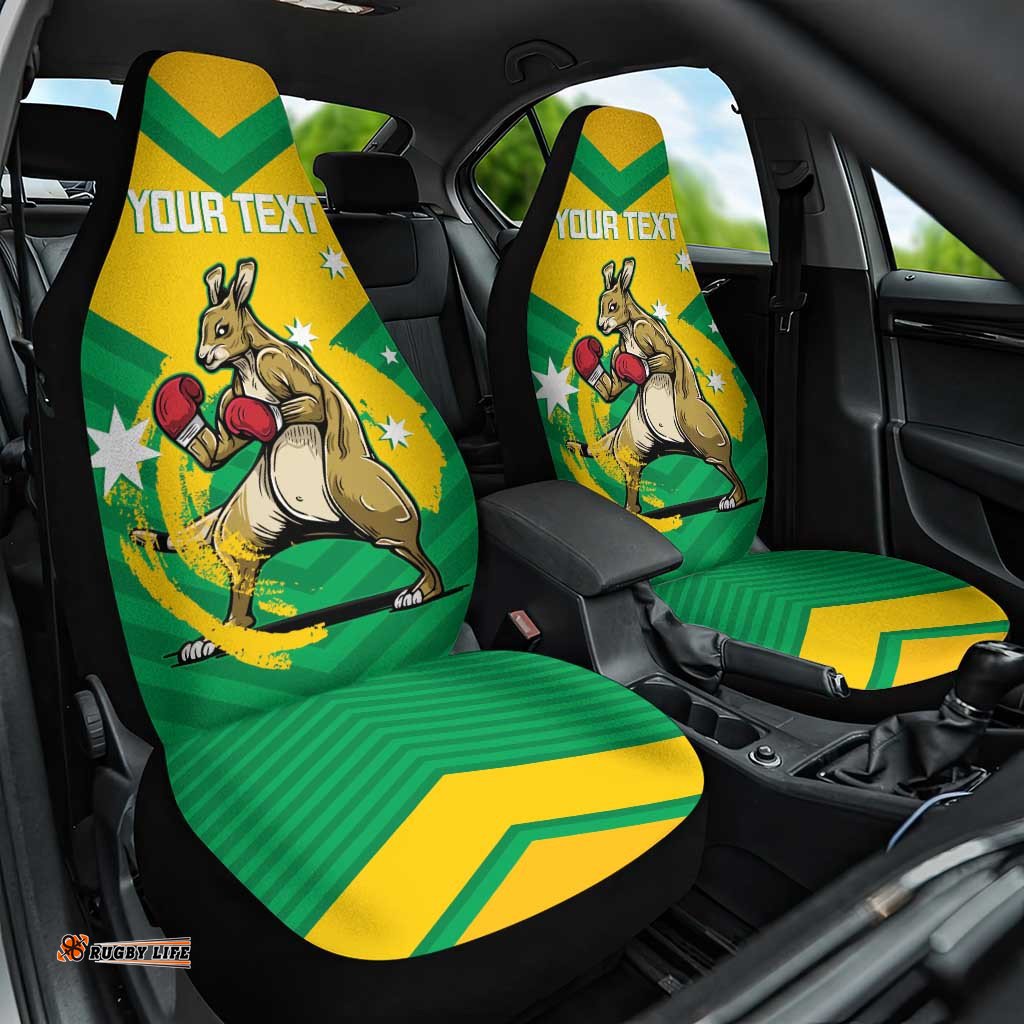Personalised Australia Boxing Kangaroo Car Seat Cover Aussie Pride National Color