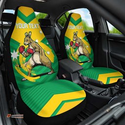Personalised Australia Boxing Kangaroo Car Seat Cover Aussie Pride National Color