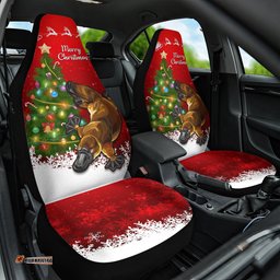 Personalised Australia Christmas Car Seat Cover Aussie Platypus Xmas Vibes
