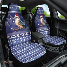 Aussie Kookaburra Car Seat Cover Merry Christmas Blue Style