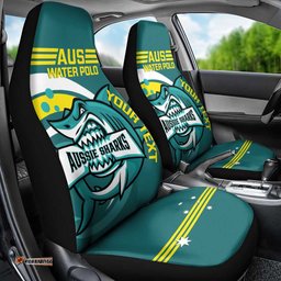 Custom Australia Water Polo 2025 Car Seat Cover Aussie Shark Sporty Version