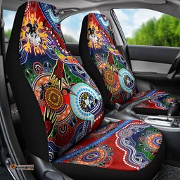 Personalised Dragons NAIDOC Week 2024 Car Seat Cover Australia Aboriginal Dot Painting