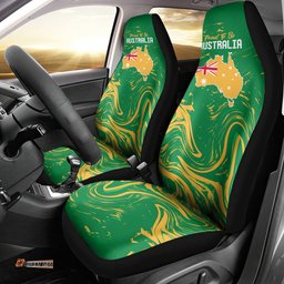 Proud To Be Australia Day Car Seat Cover Kangaroo with National Color