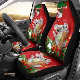 Personalised Koala Lover Car Seat Cover Australia Koalaty Merry Christmas Aboriginal