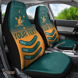 Custom Wallaroos Womens Rugby Car Seat Cover Aboriginal Dots Art