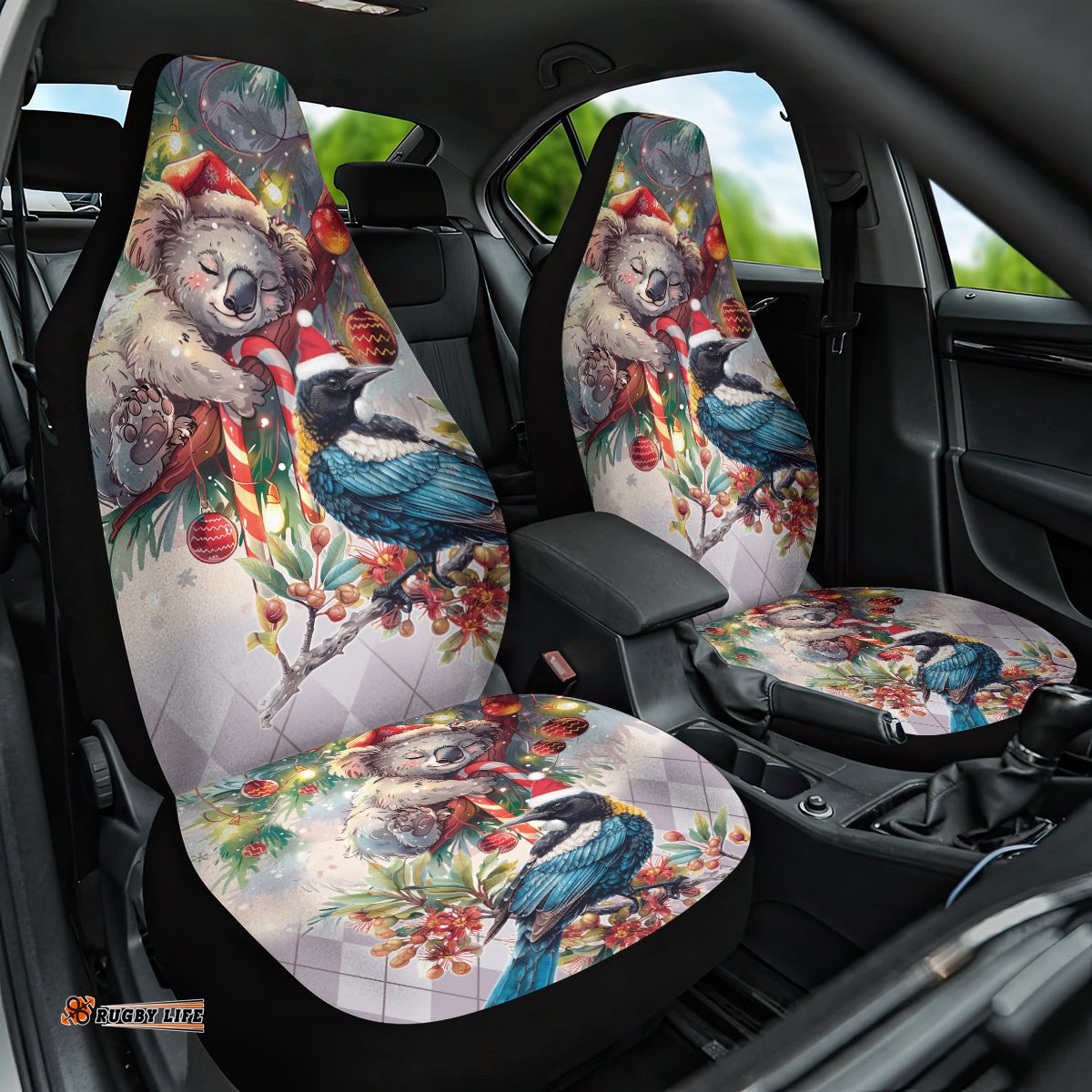 Koala and Tui Bird Christmas in July Car Seat Cover