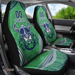 Raiders Rugby Custom Car Seat Cover With Polynesian Style
