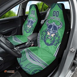 Raiders Rugby Custom Car Seat Cover With Polynesian Style