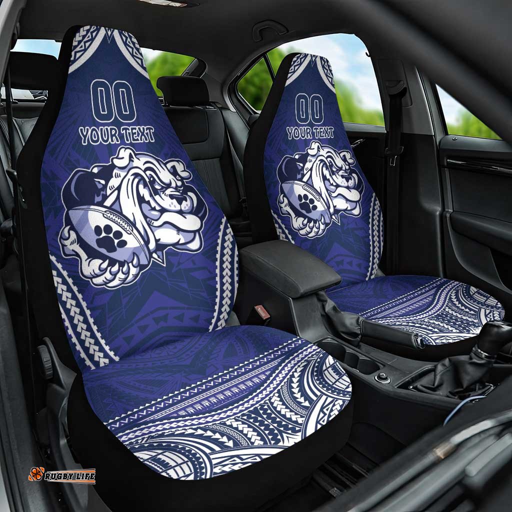Bulldogs Rugby Custom Car Seat Cover Go Berries With Polynesian Style