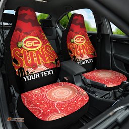 Custom Suns Football ANZAC Car Seat Cover Gallipoli Camouflage With Poppies