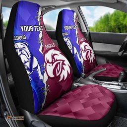 Personalised Bulldogs And Eagles Rugby Car Seat Cover Dynamic Style