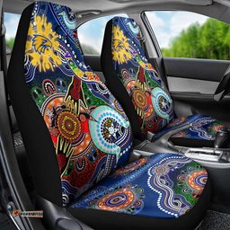 Custom NAIDOC Week 2024 West Coast Eagles Car Seat Cover Australia Aboriginal Dot Painting