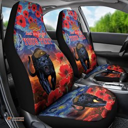 Personalised Panthers Rugby ANZAC Car Seat Cover Starry Night and Field of Poppies
