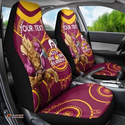 Custom NRL Broncos NAIDOC Week Car Seat Cover Keep The Fire Burning Indigenous Art