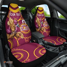 Custom NRL Broncos NAIDOC Week Car Seat Cover Keep The Fire Burning Indigenous Art