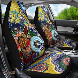 Personalised Eels NAIDOC Week 2024 Car Seat Cover Australia Aboriginal Dot Painting