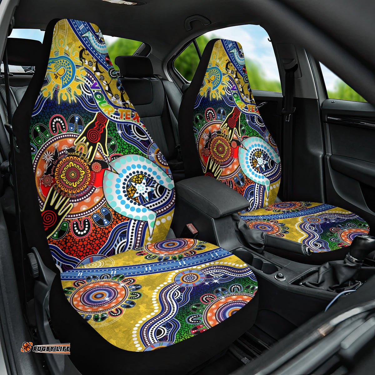 Personalised Eels NAIDOC Week 2024 Car Seat Cover Australia Aboriginal Dot Painting