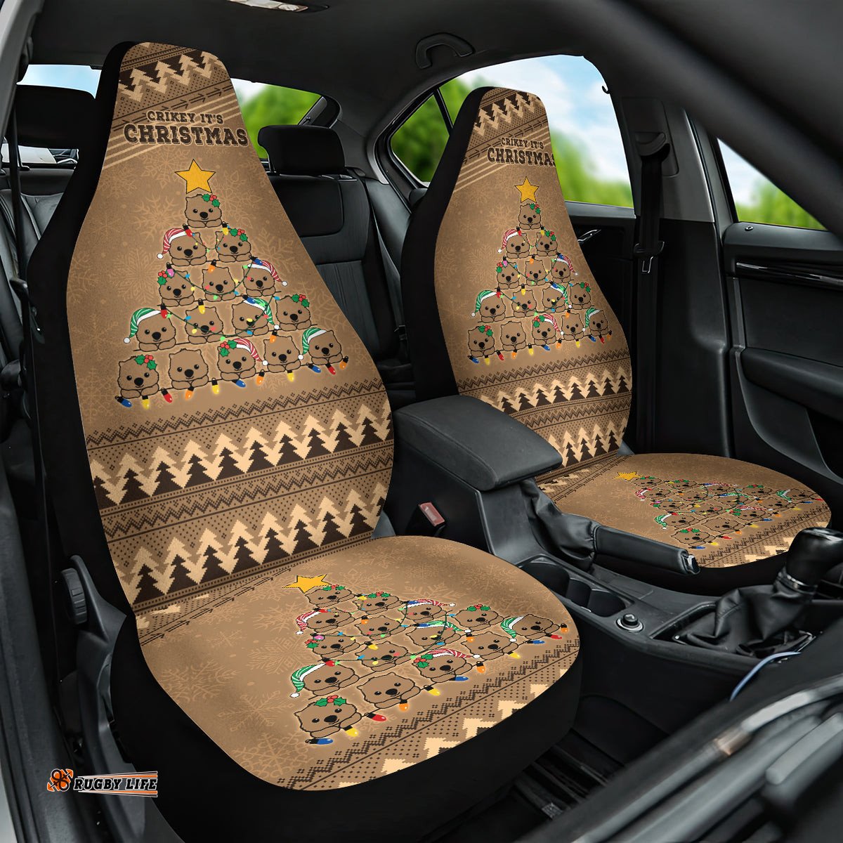 Wombat Christmas Tree Car Seat Cover Australia Merry Xmas Simple Style