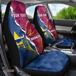 Custom Cowboys And Broncos Rugby Car Seat Cover Dynamic Style