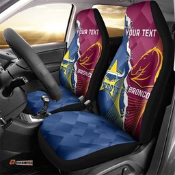 Custom Cowboys And Broncos Rugby Car Seat Cover Dynamic Style
