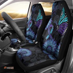 Australia Indigenous Car Seat Cover Teal & Purple Sunflower Aboriginal Arts