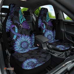 Australia Indigenous Car Seat Cover Teal & Purple Sunflower Aboriginal Arts