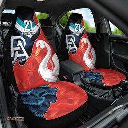 Swans Port Adelaide Football Custom Car Seat Cover Cracked Metal Style