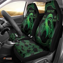 Green Kangaroo Ribbon Aboriginal Personalised Car Seat Cover Depression Awareness