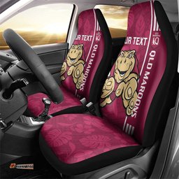 Custom QLD Maroons Rugby Car Seat Cover Cane Toads Polynesian Pattern Tropical Vibes