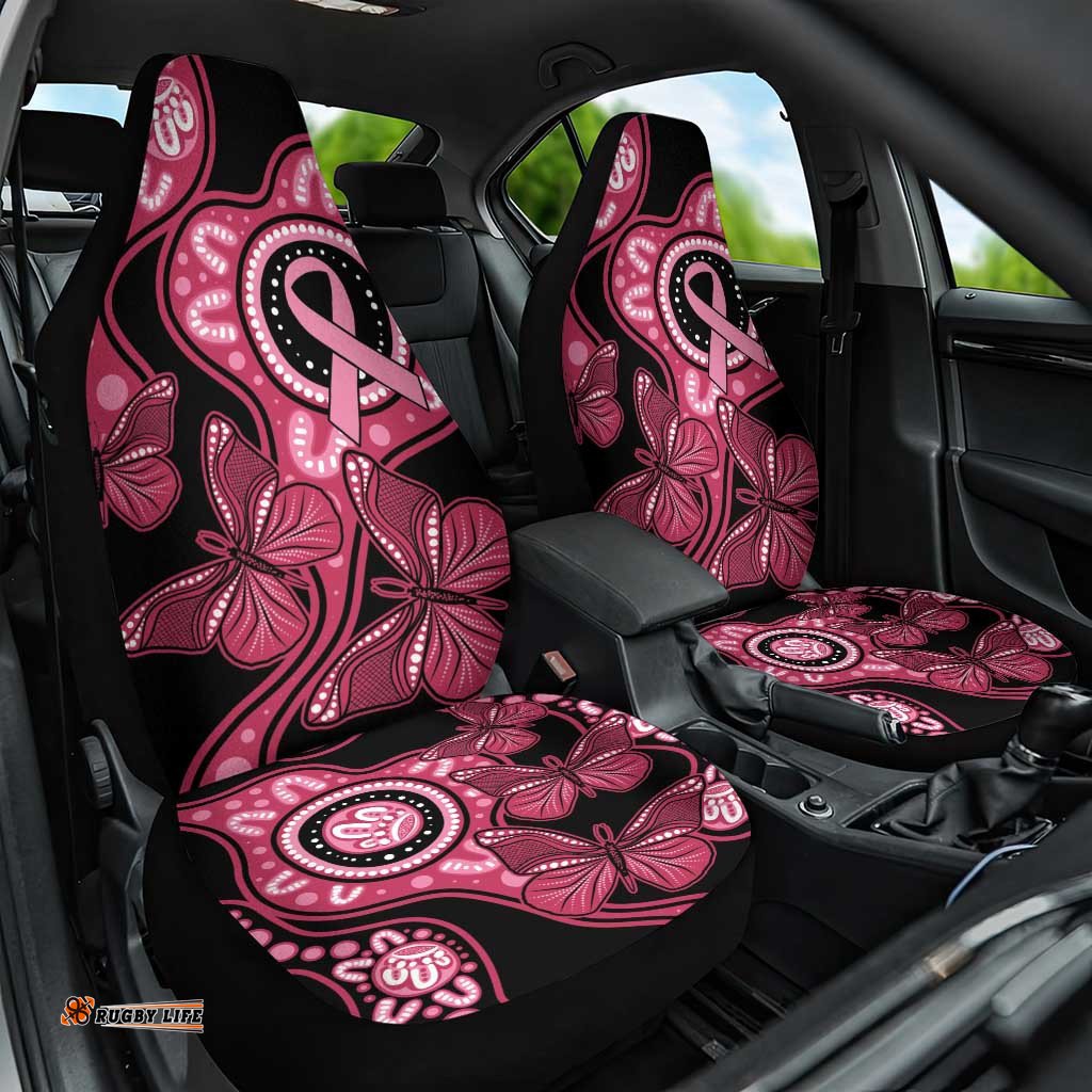 Australia Indigenous Car Seat Cover Breast Cancer Black Aboriginal Butterfly