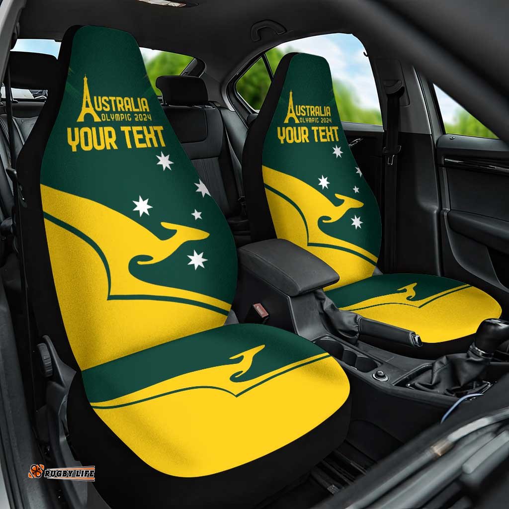 Personalised Australia Go Paris 2025 Car Seat Cover National Color Ver2
