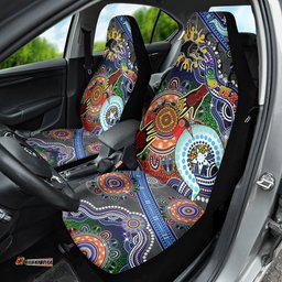 Personalised Panthers NAIDOC Week 2024 Car Seat Cover Australia Aboriginal Dot Painting