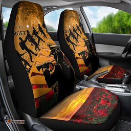 ANZAC Day 2025 Car Seat Cover Silver Fern With A Trumpet Soldier