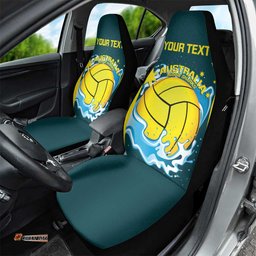 Custom Australia Water Polo 2025 Car Seat Cover Aussie Shark National Color Version