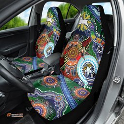 Personalised Rabbitohs NAIDOC Week 2024 Car Seat Cover Australia Aboriginal Dot Painting