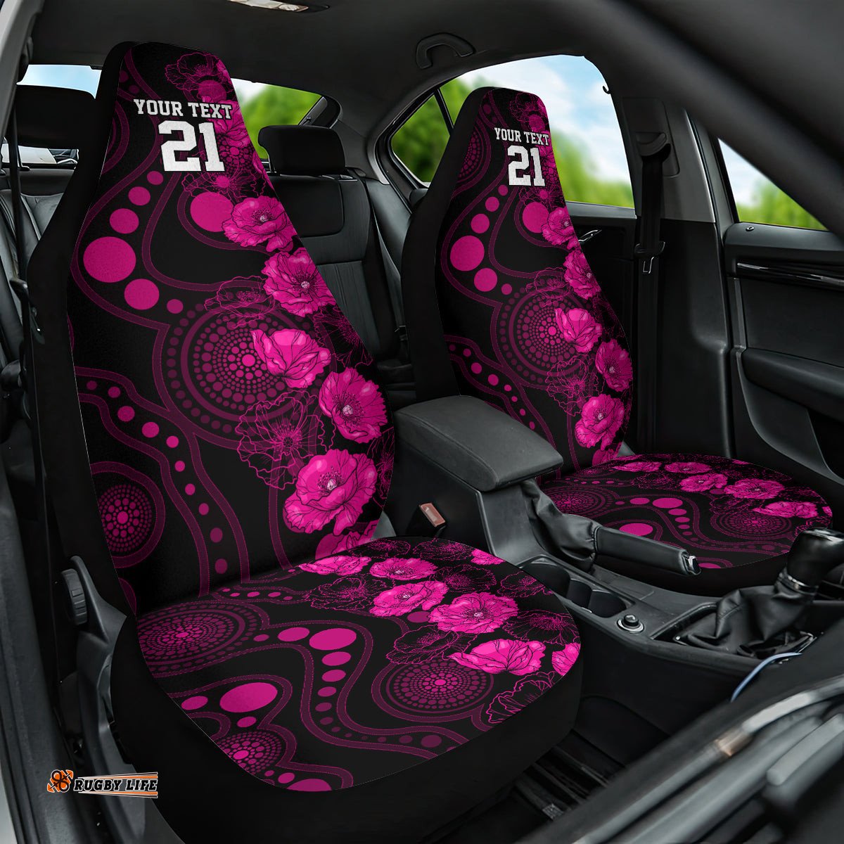 Sixers Cricket Never Forget Custom Car Seat Cover ANZAC Day with Poppy Aboriginal