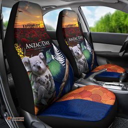 Australia and New Zealand ANZAC Day Car Seat Cover Tui Bird and Koala mix Maori and Aboriginal Pattern