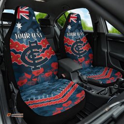 Custom Blues Football Car Seat Cover ANZAC Lest We Forget