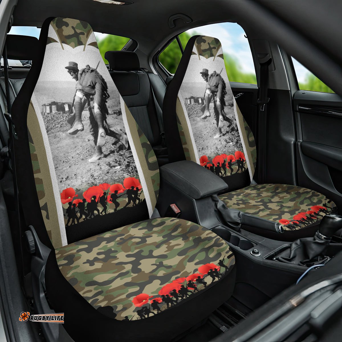 New Zealand and Australia ANZAC Day Car Seat Cover Koala and Kiwi Bird Soldier Gallipoli Camouflage Style