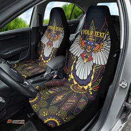 Custom Adelaide Football Car Seat Cover With Crow Aboriginal Art Style