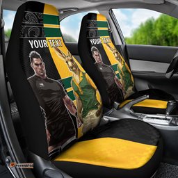 Custom New Zealand and Australia Rugby Car Seat Cover Kangroo and Maori Warrior Together