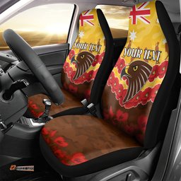Custom Hawks Football Car Seat Cover ANZAC Lest We Forget