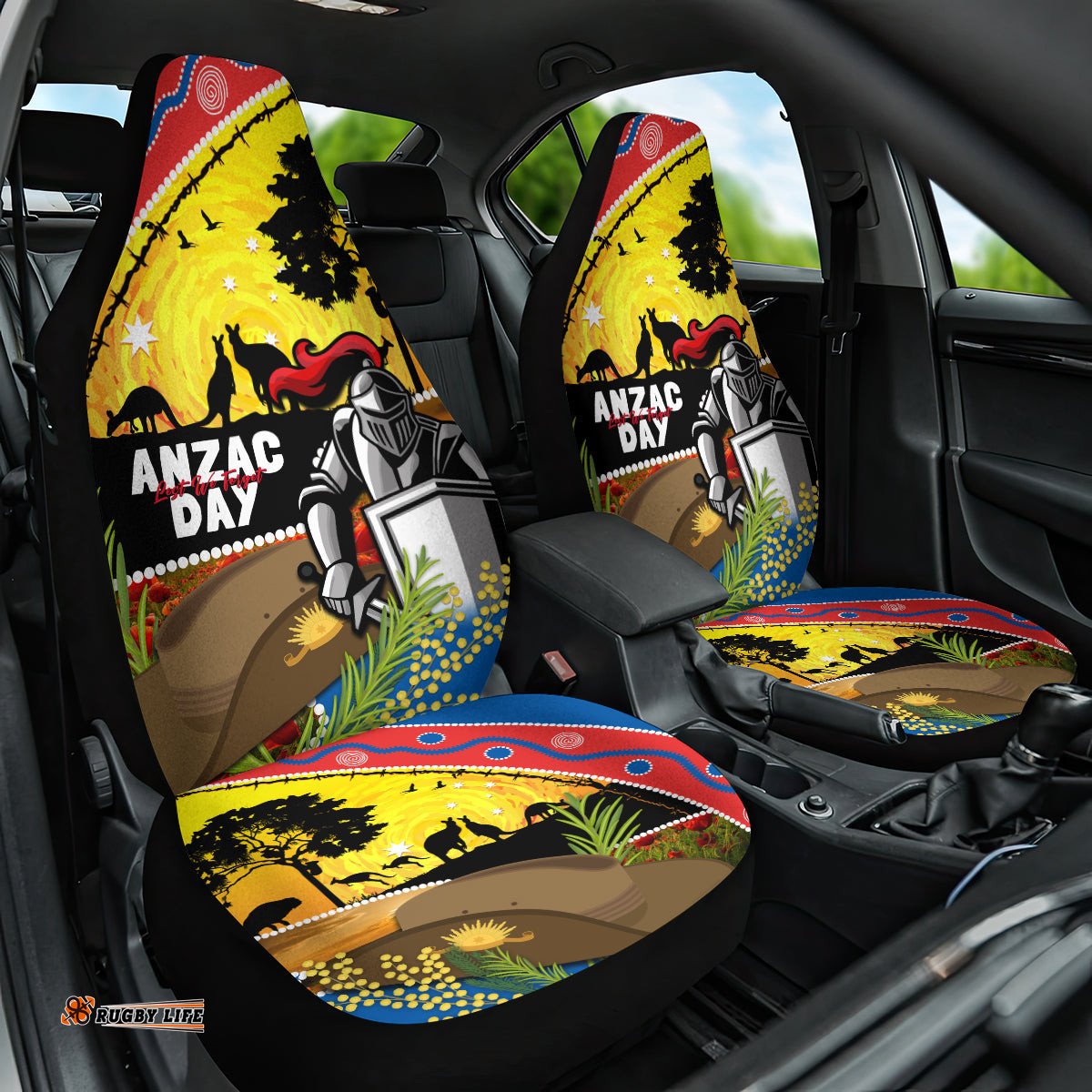 Knights Rugby ANZAC Day Car Seat Cover Novocastrians Mascot Rosemary Starry Night