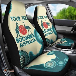 Custom Australia Boomers Car Seat Cover Aboriginal With Marble Pattern Cyan