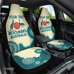 Custom Australia Boomers Car Seat Cover Aboriginal With Marble Pattern Cyan