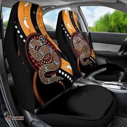 Aboriginal Snake Pattern Dot Art Car Seat Cover