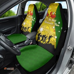 Australia Cricket ANZAC Day 2025 Car Seat Cover Australian Army Camouflage With Poppies